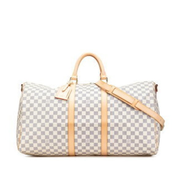 Louis Vuitton Azur White Keepall Bandouliere Shoulder Bag White Leather - Picture 1 of 8